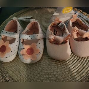 Gerber Baby Girls' Pink and White Shoes Set, 3-6 Months